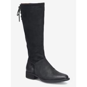 Born Hayden Boots Womens 6.5 Black Suede Distressed Knee High NWT